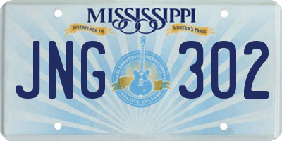 MS license plate JNG302