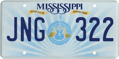 MS license plate JNG322