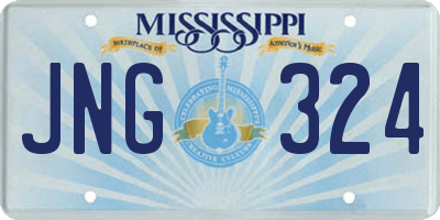 MS license plate JNG324