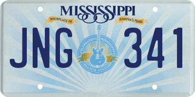 MS license plate JNG341