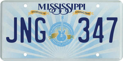 MS license plate JNG347