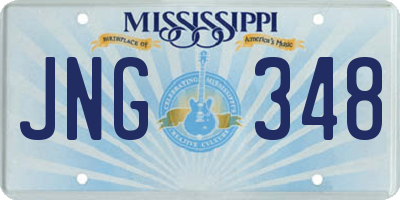 MS license plate JNG348