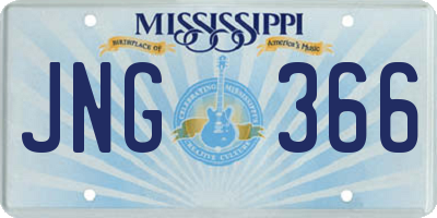 MS license plate JNG366