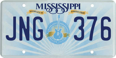 MS license plate JNG376