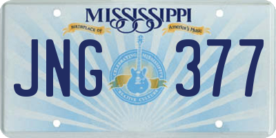 MS license plate JNG377