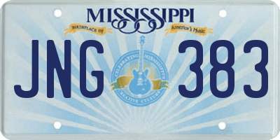 MS license plate JNG383