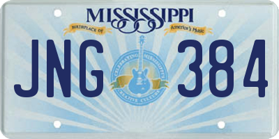 MS license plate JNG384