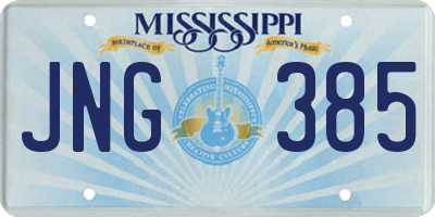 MS license plate JNG385