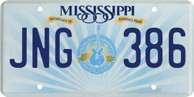 MS license plate JNG386