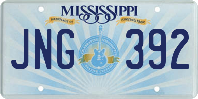 MS license plate JNG392