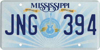 MS license plate JNG394