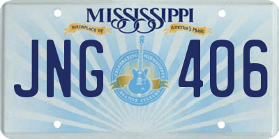 MS license plate JNG406