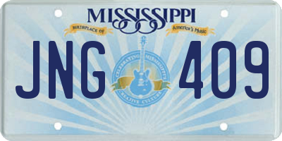 MS license plate JNG409