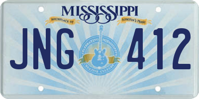 MS license plate JNG412