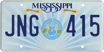 MS license plate JNG415