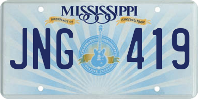 MS license plate JNG419