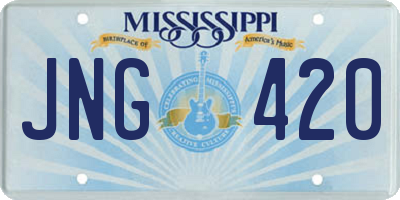 MS license plate JNG420