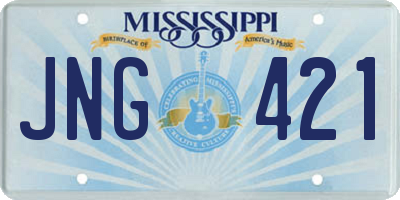 MS license plate JNG421