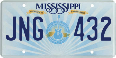 MS license plate JNG432
