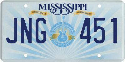 MS license plate JNG451