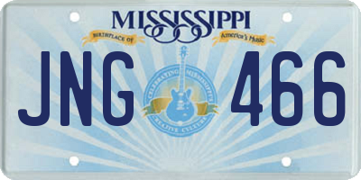 MS license plate JNG466