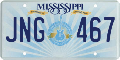 MS license plate JNG467