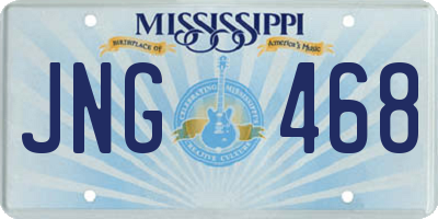 MS license plate JNG468