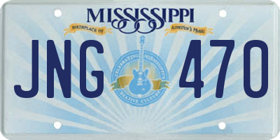 MS license plate JNG470