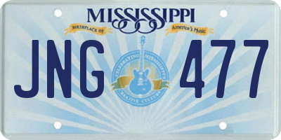 MS license plate JNG477