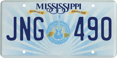 MS license plate JNG490