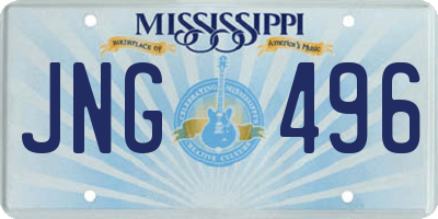 MS license plate JNG496