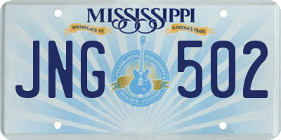 MS license plate JNG502