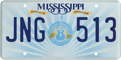 MS license plate JNG513