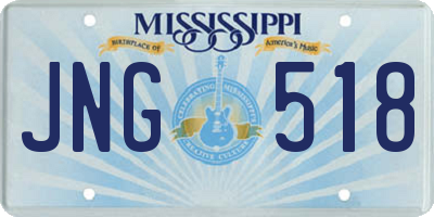 MS license plate JNG518