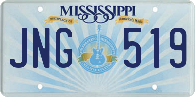 MS license plate JNG519