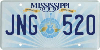 MS license plate JNG520