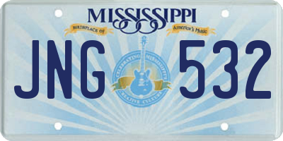 MS license plate JNG532