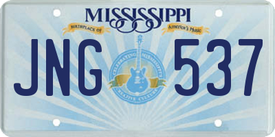 MS license plate JNG537