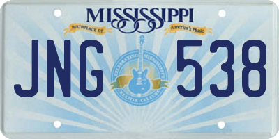 MS license plate JNG538