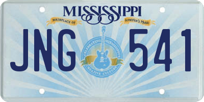 MS license plate JNG541