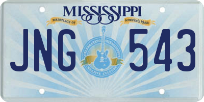 MS license plate JNG543