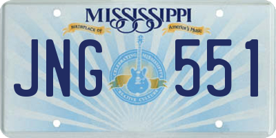 MS license plate JNG551