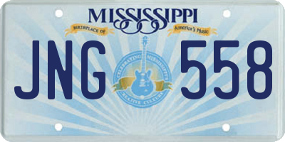 MS license plate JNG558