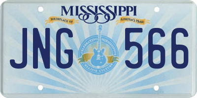 MS license plate JNG566