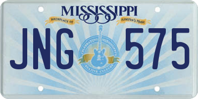 MS license plate JNG575