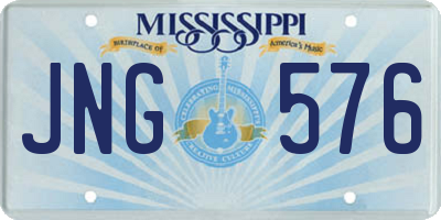 MS license plate JNG576