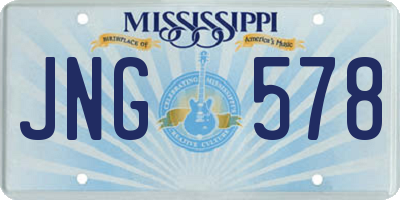 MS license plate JNG578