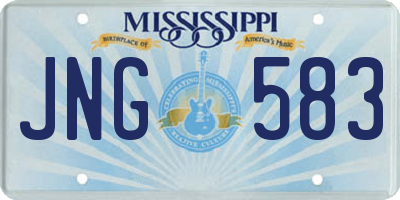 MS license plate JNG583