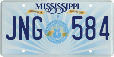 MS license plate JNG584