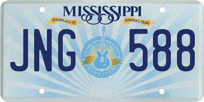 MS license plate JNG588